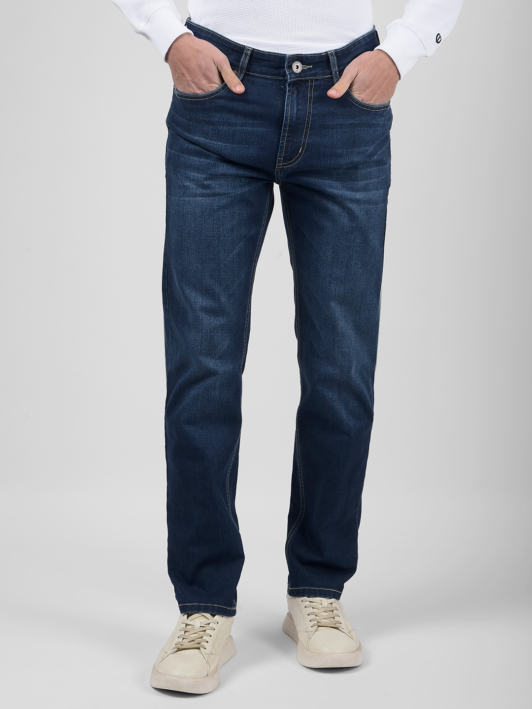 Numero Uno Men Solid Dark Blue Jeans